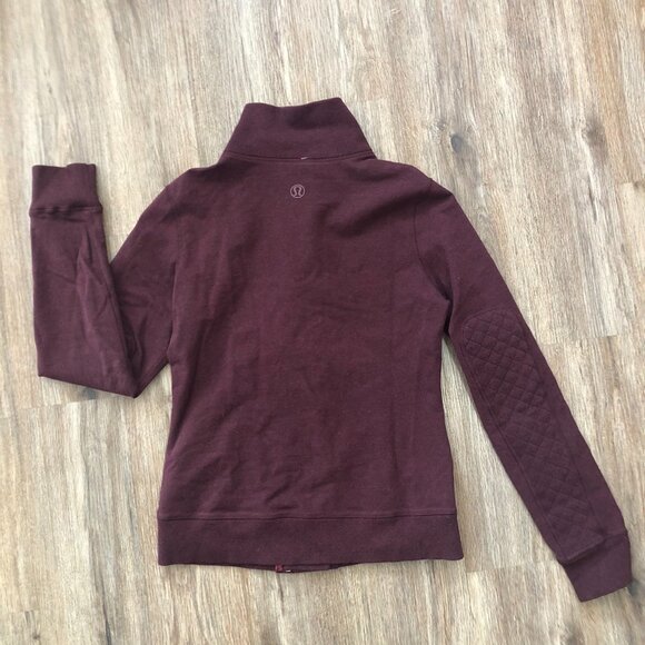 LULULEMON SLALOM COTTON BLEND JACKET QUILTED SLEEVE PATCHES Sz6 - Picture 3 of 7